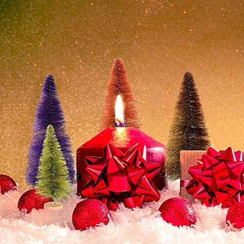 16PCS Miniature Snowy Pine Tabletop Christmas Trees