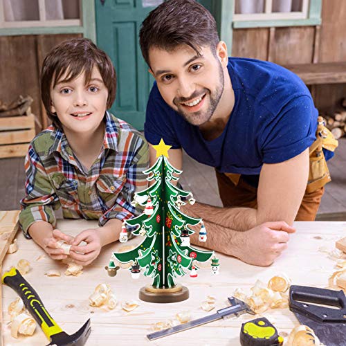 Wooden Christmas Tree DIY Christmas Tree Set Creative Miniature Ornaments Festival Party Xmas Tree Table Desk Decoration for Holiday Festival Home Desk Decor Christmas Best Gift