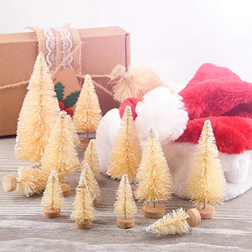 KUUQA 66Pcs Mini Christmas Village Trees Bottle Brush Trees Tabletop Model Trees for Christmas House Decoration Diorama Models