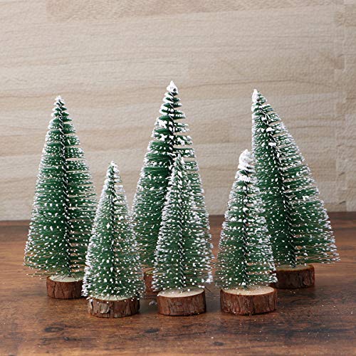 6pcs Small White Cedar Christmas Tree with Sticks