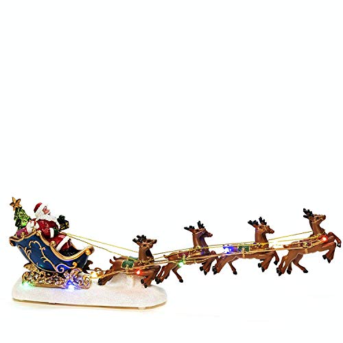 LED Santa in Sleigh with Flying Reindeer: Konstsmide