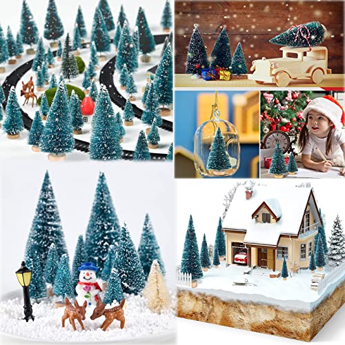 24 Mini Sisal Frost Christmas Trees: DIY Room Decor