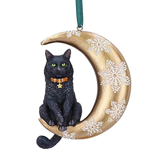 Golden Moon Cat Hanging Ornament, 9cm (LP)