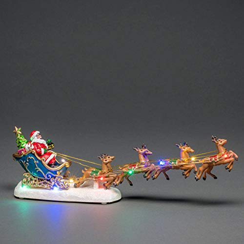 LED Santa in Sleigh with Flying Reindeer: Konstsmide