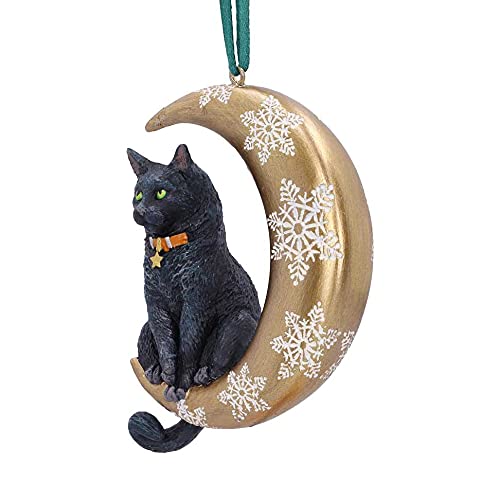 Nemesis Now Moon Cat Hanging Ornament (LP) 9cm, Gold
