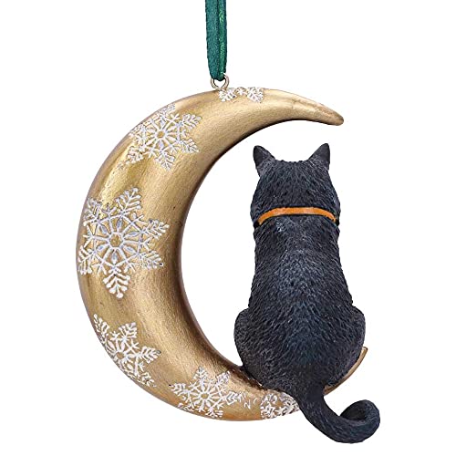 Nemesis Now Moon Cat Hanging Ornament (LP) 9cm, Gold