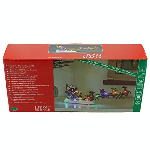 LED Santa in Sleigh with Flying Reindeer: Konstsmide