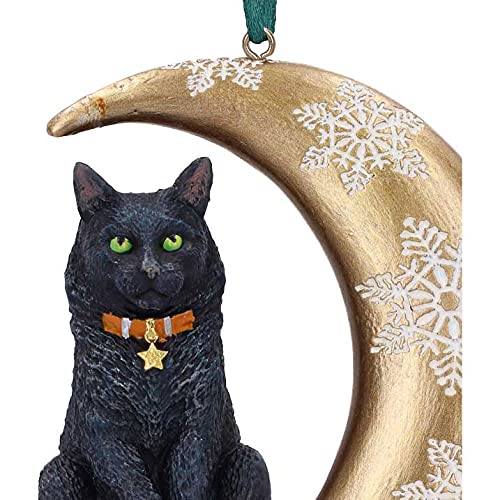 Nemesis Now Moon Cat Hanging Ornament (LP) 9cm, Gold