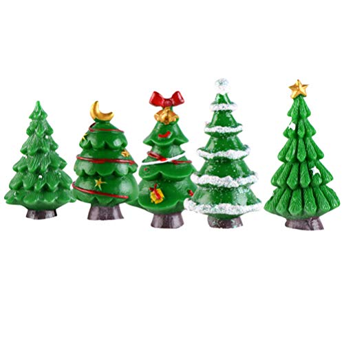 5 Mini Christmas Trees for Dollhouse Fairy Garden