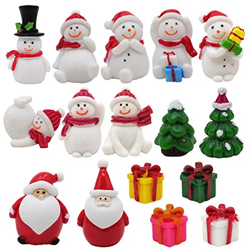 16PCS Snowman Christmas Miniature Ornament Kit - DIY Fairy Garden