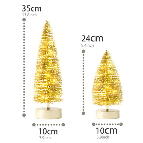Sparkly Golden Mini Christmas Tree - 25cm
