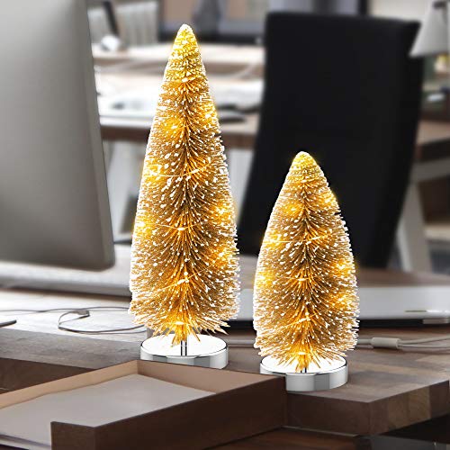 Sparkly Golden Mini Christmas Tree - 25cm