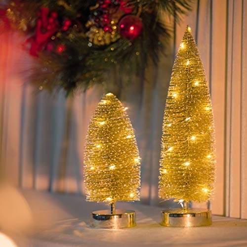 Sparkly Golden Mini Christmas Tree - 25cm