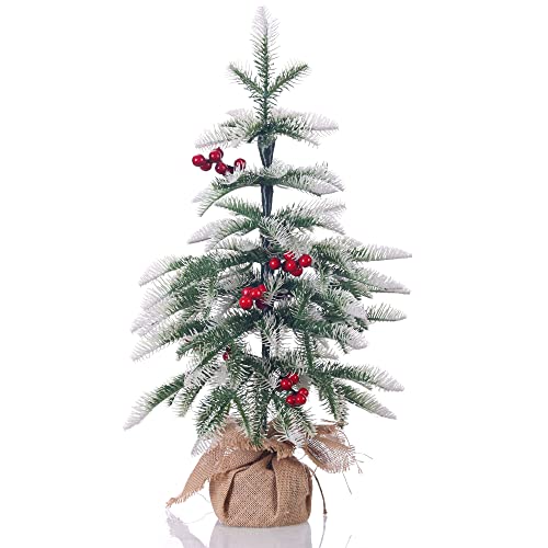 Small Pre-Lit Christmas Tree with Red Berry Decorations