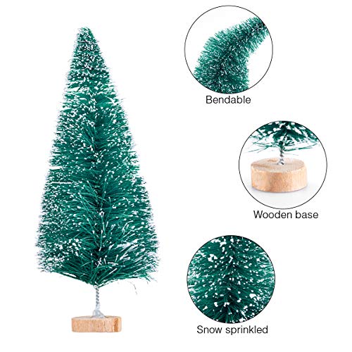 Frosted Mini Christmas Trees: 60-Piece Tabletop Decor