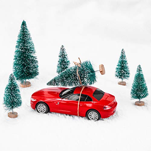 Frosted Mini Christmas Trees: 60-Piece Tabletop Decor