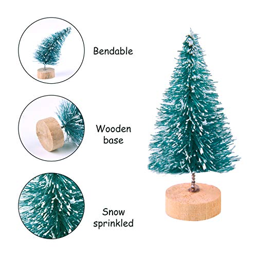 Set of 24 Mini Snow Frosted Christmas Trees - 6 Colors