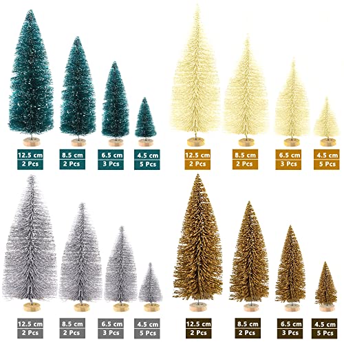 48 Mini Sisal Trees for Christmas Home Decor