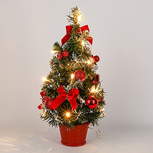 Mini Xmas Pine Tree with Lights - Desktop Decor