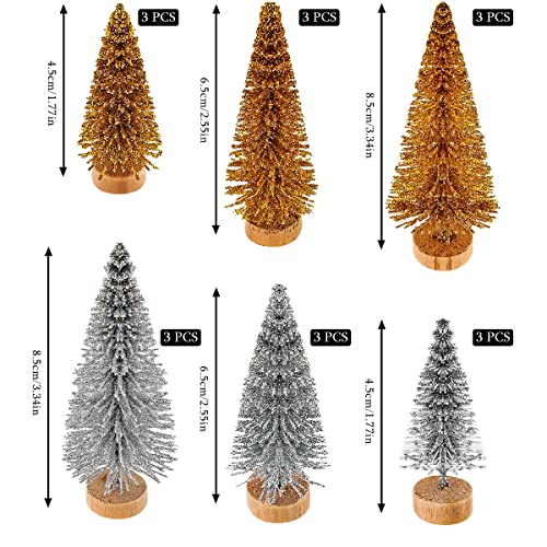 Christmas Mini Trees: 18 Gold & Silver Pieces