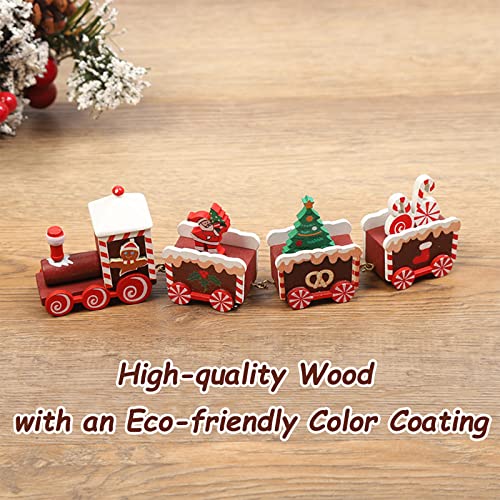Mini Christmas Frost Trees with Wooden Train Set