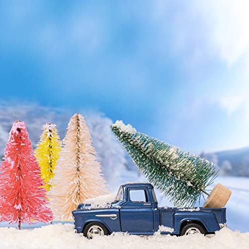 Set of 24 Mini Snow Frosted Christmas Trees - 6 Colors