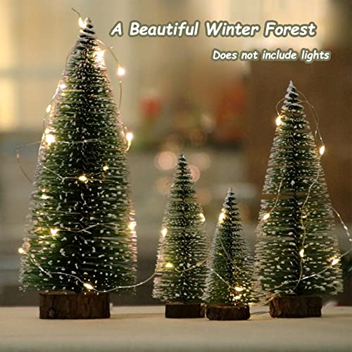 Mini Christmas Frost Trees with Wooden Train Set