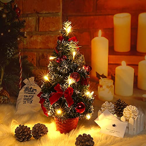 Mini Xmas Pine Tree with Lights - Desktop Decor