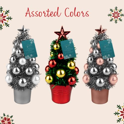 Silver Mini Tinsel Christmas Tree - Tabletop Decor