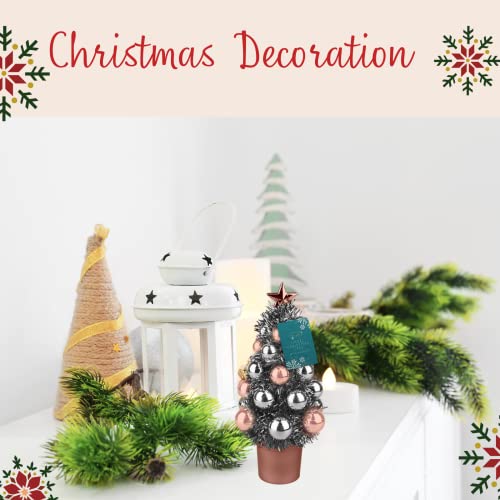 Silver Mini Tinsel Christmas Tree - Tabletop Decor