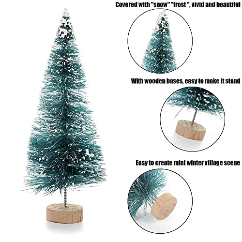 LATERN 28Pcs Mini Model Snow Trees Frost Trees Bottle Brush Trees Plastic Winter Snow Ornaments Tabletop Model Trees for DIY Room Decor Home Table Top Decoration Diorama Models