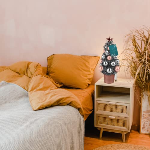 Silver Mini Tinsel Christmas Tree - Tabletop Decor