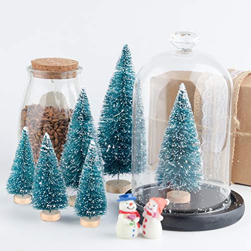 TUPARKA 48Pcs Mini Sisal Christmas Trees Bottle Brush Trees Tabletop Trees Diorama Trees for Christmas Party Home Decoration