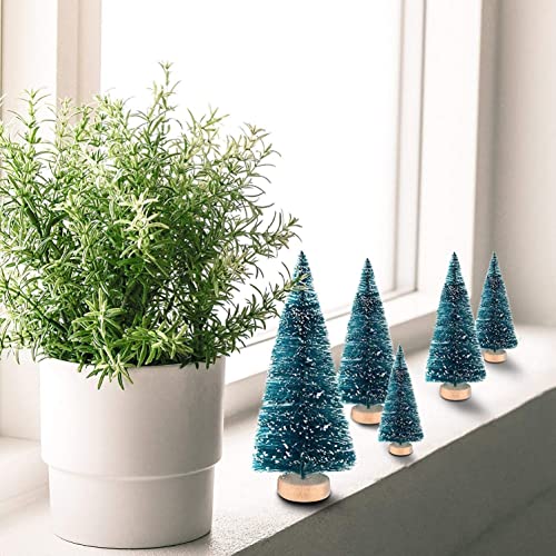 LATERN 28Pcs Mini Model Snow Trees Frost Trees Bottle Brush Trees Plastic Winter Snow Ornaments Tabletop Model Trees for DIY Room Decor Home Table Top Decoration Diorama Models