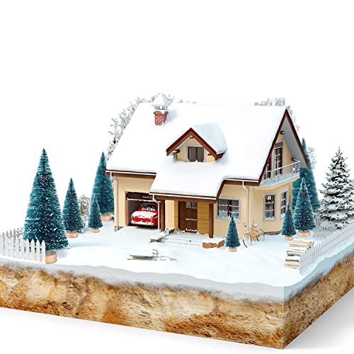 LATERN 28Pcs Mini Model Snow Trees Frost Trees Bottle Brush Trees Plastic Winter Snow Ornaments Tabletop Model Trees for DIY Room Decor Home Table Top Decoration Diorama Models