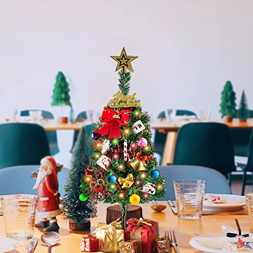 Mini Tabletop Christmas Tree with String Lights