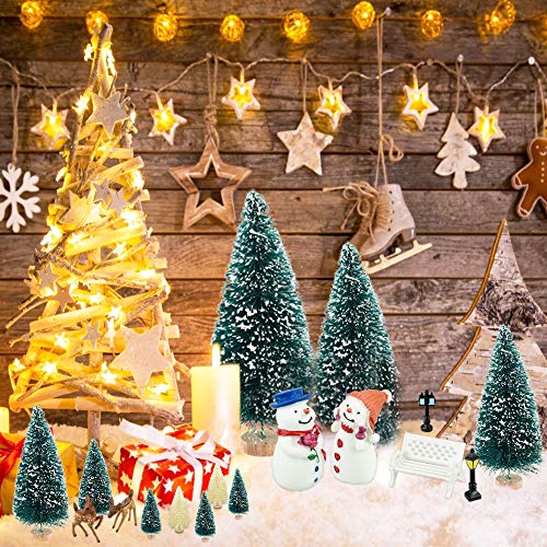 36Pcs Mini Christmas Trees with Miniature Scenes