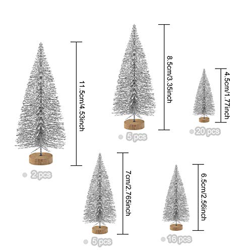 48Pcs Mini Christmas Trees for DIY Christmas Decor