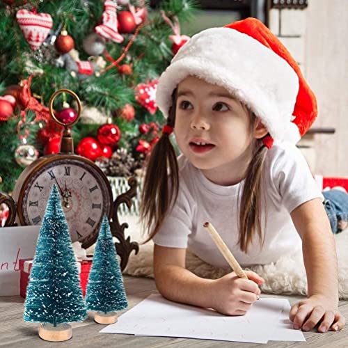 LATERN 28Pcs Mini Model Snow Trees Frost Trees Bottle Brush Trees Plastic Winter Snow Ornaments Tabletop Model Trees for DIY Room Decor Home Table Top Decoration Diorama Models
