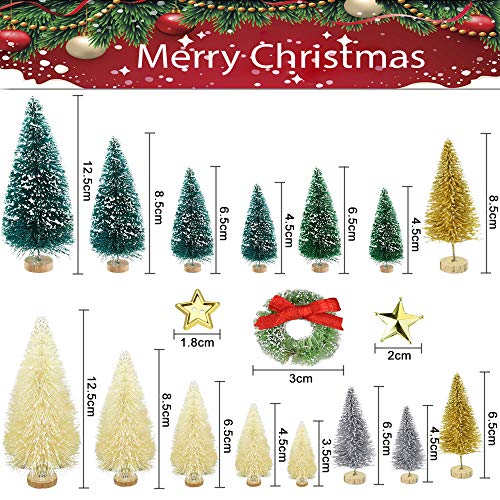 49 PCS Miniature Christmas Snow Frost Pine Trees