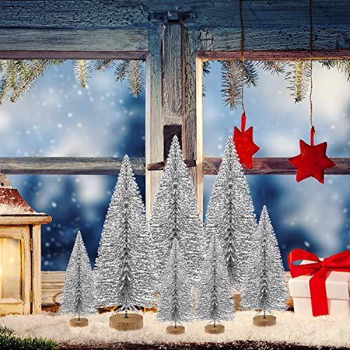 48Pcs Mini Christmas Trees for DIY Christmas Decor