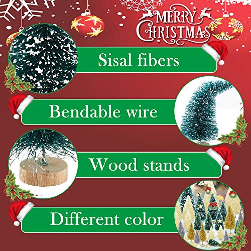 49 PCS Miniature Christmas Snow Frost Pine Trees