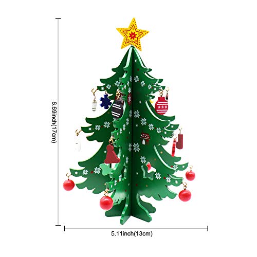 3D DIY Tabletop Christmas Tree with Ornaments