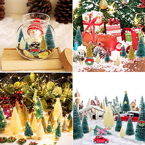 49 PCS Miniature Christmas Snow Frost Pine Trees