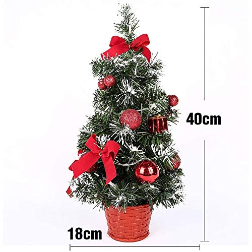 Mini Red Christmas Tree with Lights for Home or Office