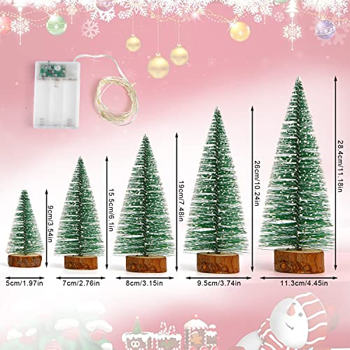 VEYLIN Mini Christmas Tree Set with Lights