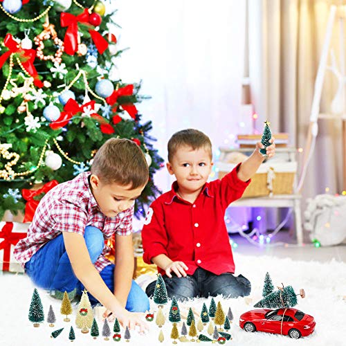 49 PCS Miniature Christmas Snow Frost Pine Trees