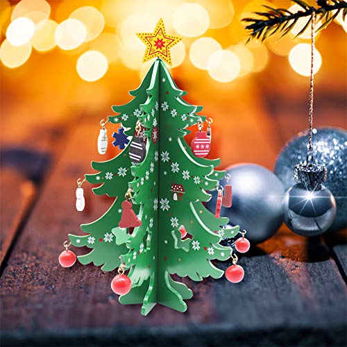 3D DIY Tabletop Christmas Tree with Ornaments