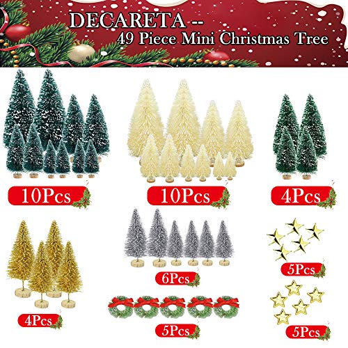 49 PCS Miniature Christmas Snow Frost Pine Trees