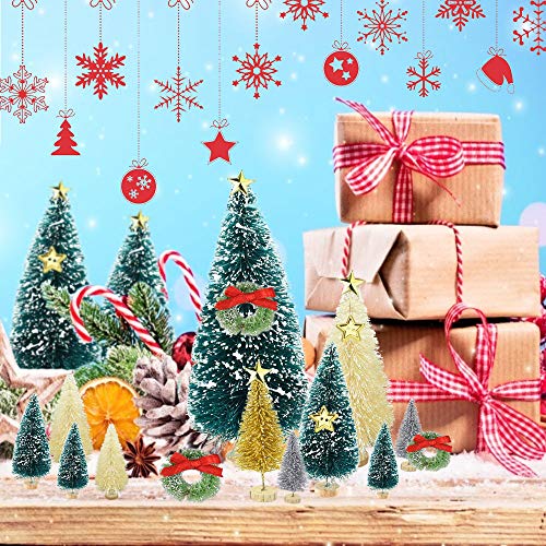 49 PCS Miniature Christmas Snow Frost Pine Trees